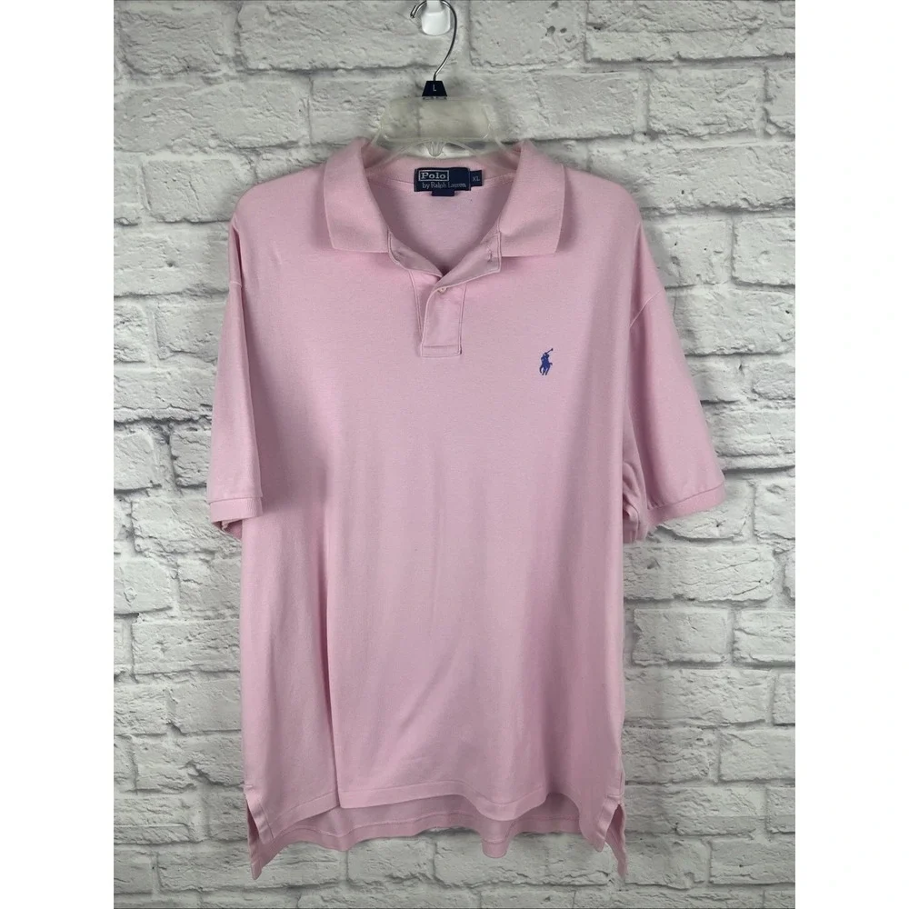 Polo Ralph Lauren Men's Preppy Pink Short Sleeve Cotton Golf  Polo Size XL READ